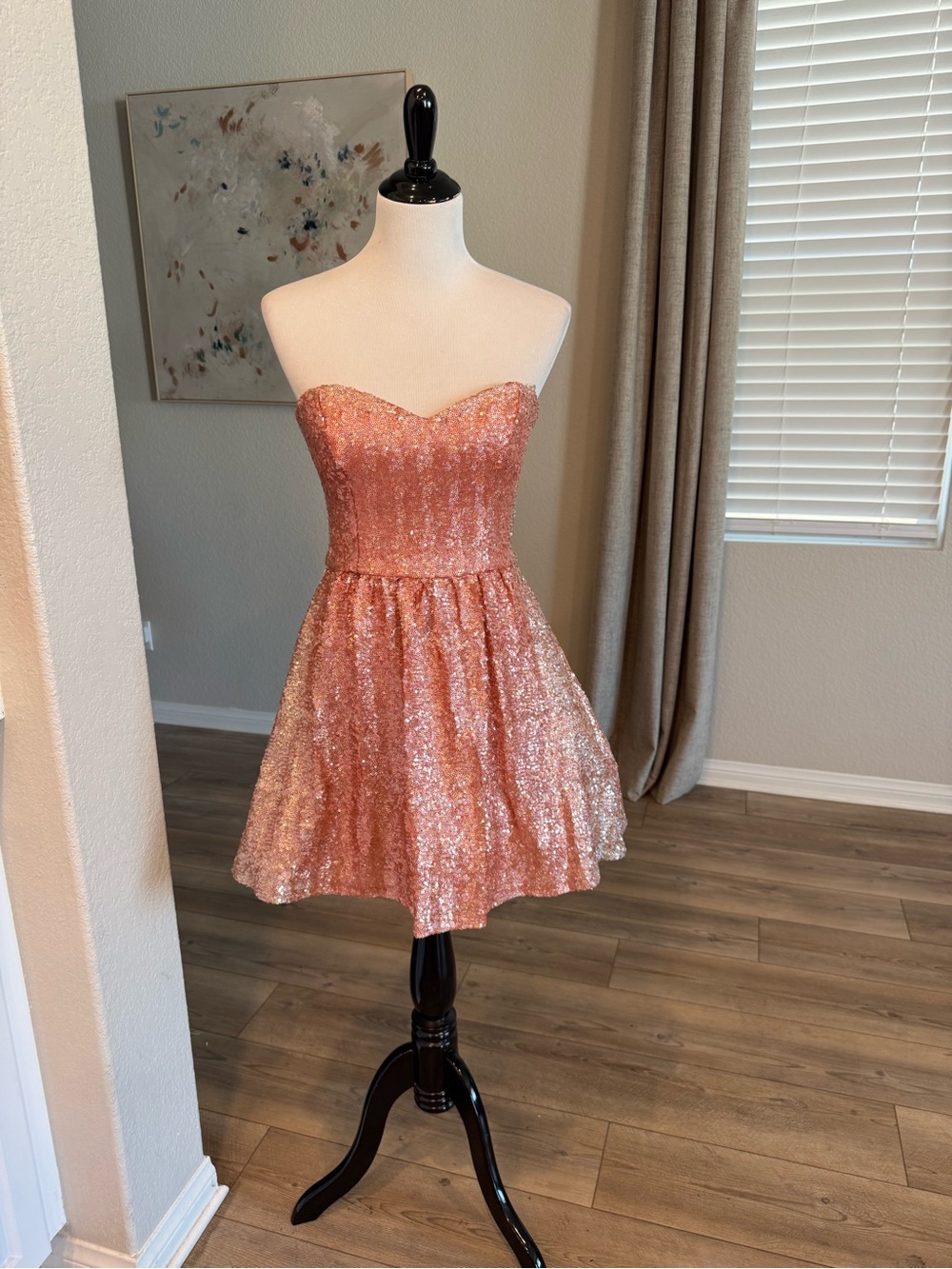 New Junior size 7/8 Strapless Sequin Party Dress
